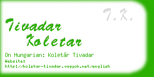 tivadar koletar business card